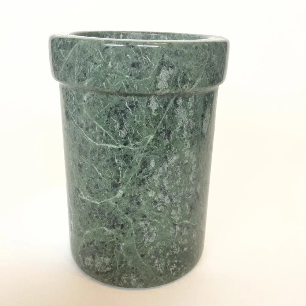 Vintage MCM Green Marble Stone‎  Utensil Holder 5,2